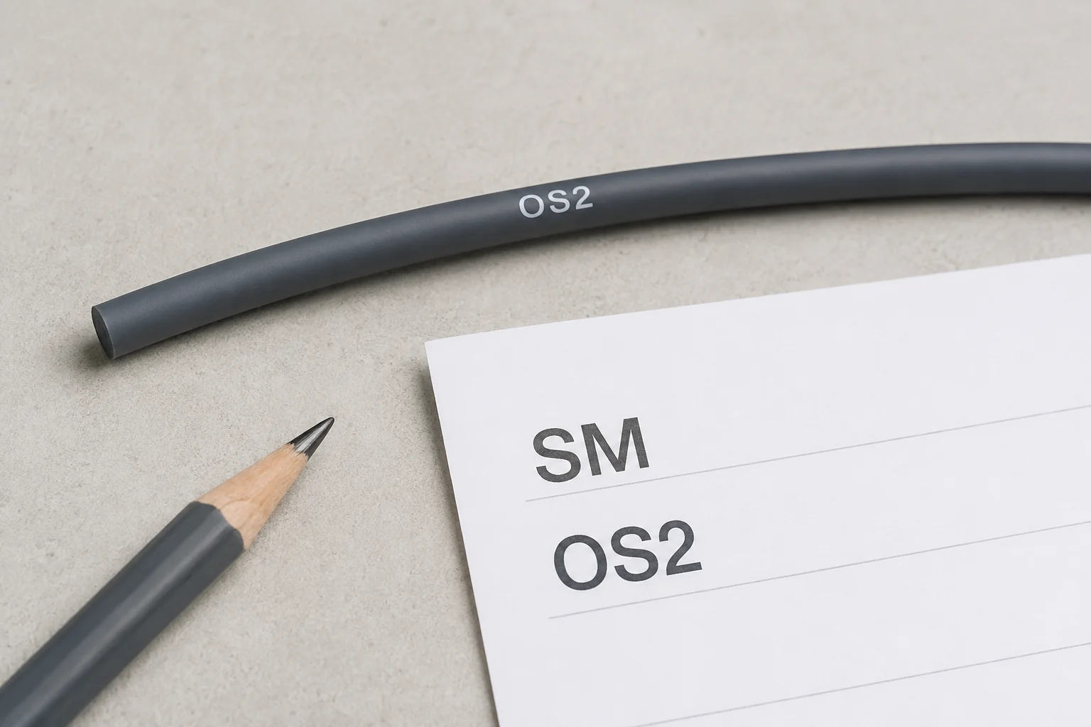 Обозначение OS2 на кабеле рядом с записью SM и OS2 в документе